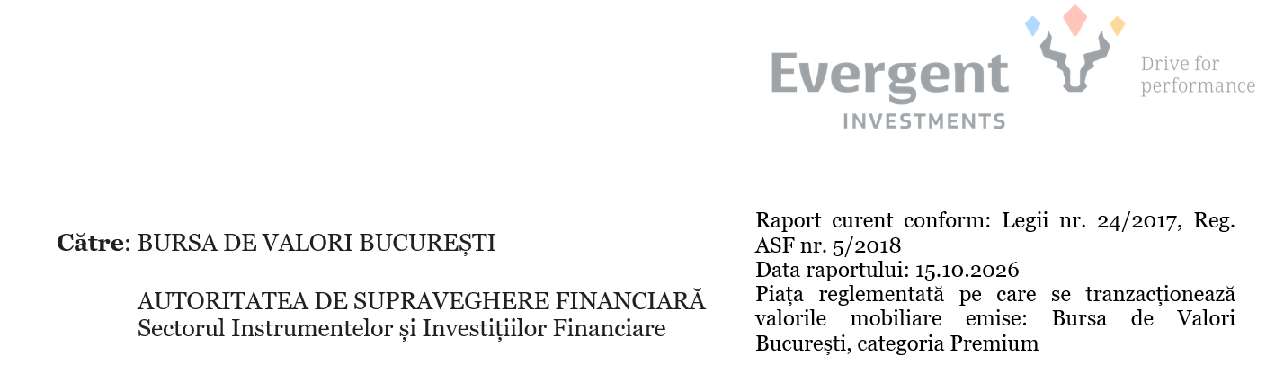 EVERGENT Investments propune reducerea capitalului social și un program de răscumpărare de acțiuni