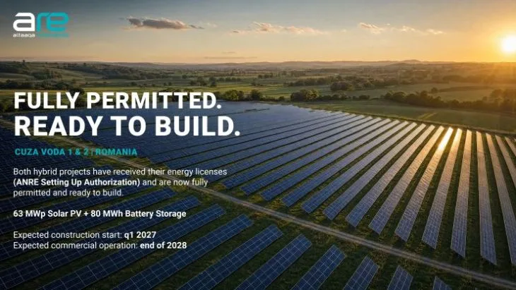 Altaaqa Renewables primește autorizația ANRE pentru două proiecte hibride de energie solară și stocare în România
