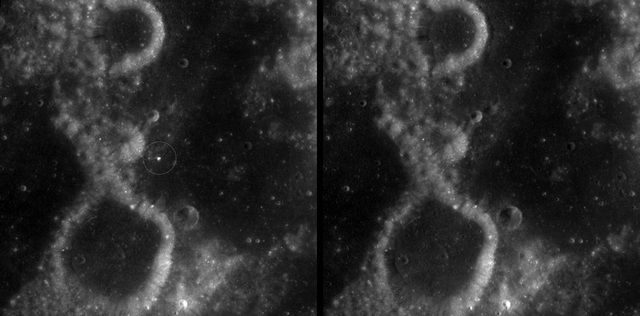 Un crater masiv de 222 de metri a fost identificat pe Lună prin imaginile transmise de NASA