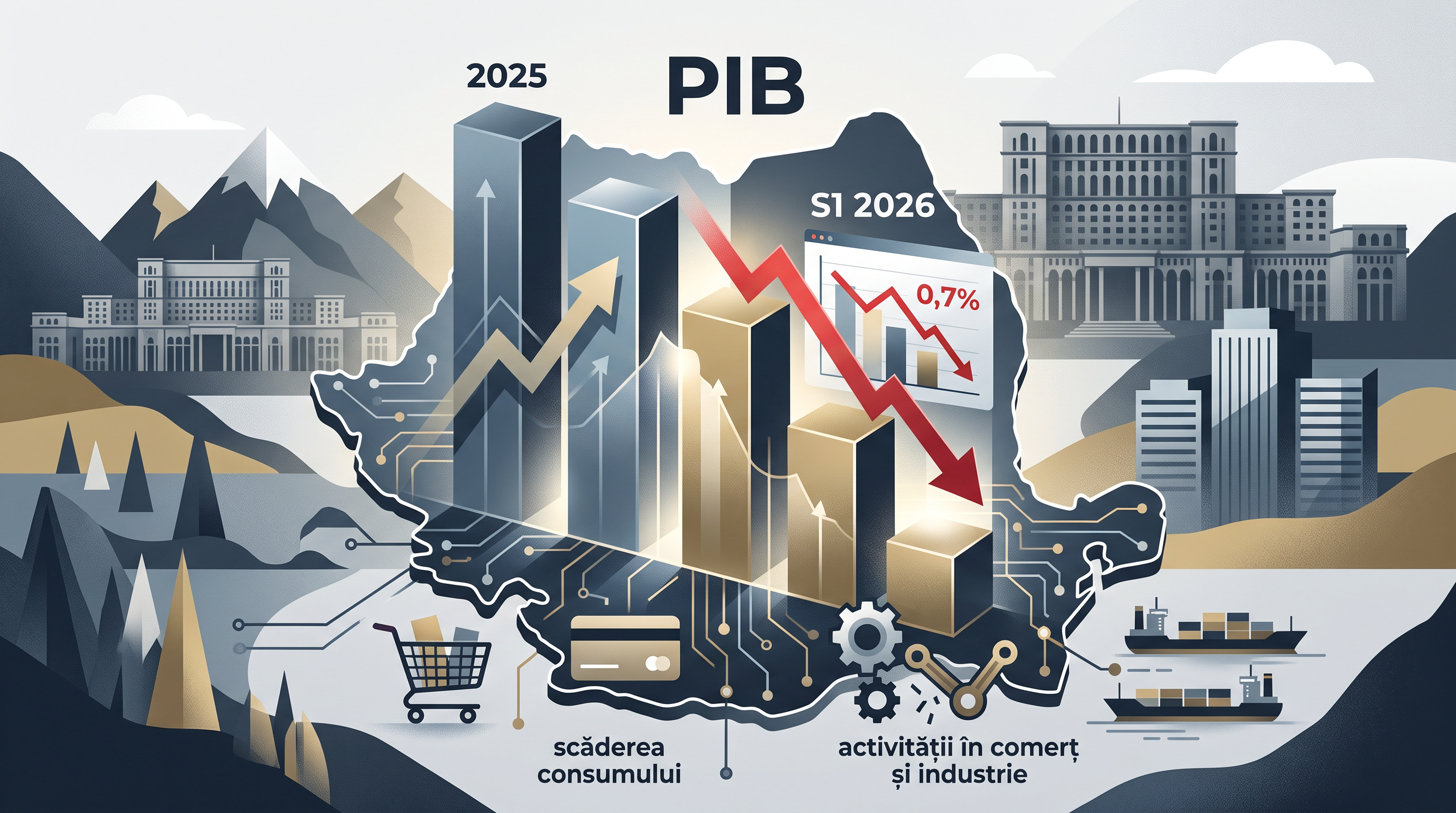 PIB-ul României a scăzut cu 0,7% în primul semestru al anului 2026, conform datelor INS