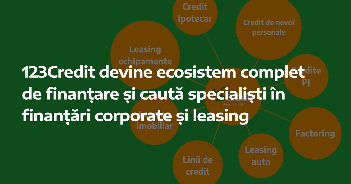 123Credit își extinde gama de servicii și recrutează specialiști în finanțări corporate și leasing