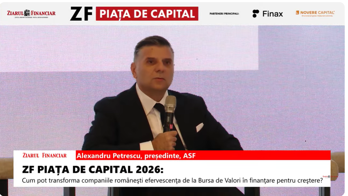 Alexandru Petrescu, ASF: Piața de capital a înregistrat o creștere de 58,6% a indicelui BET în 2026