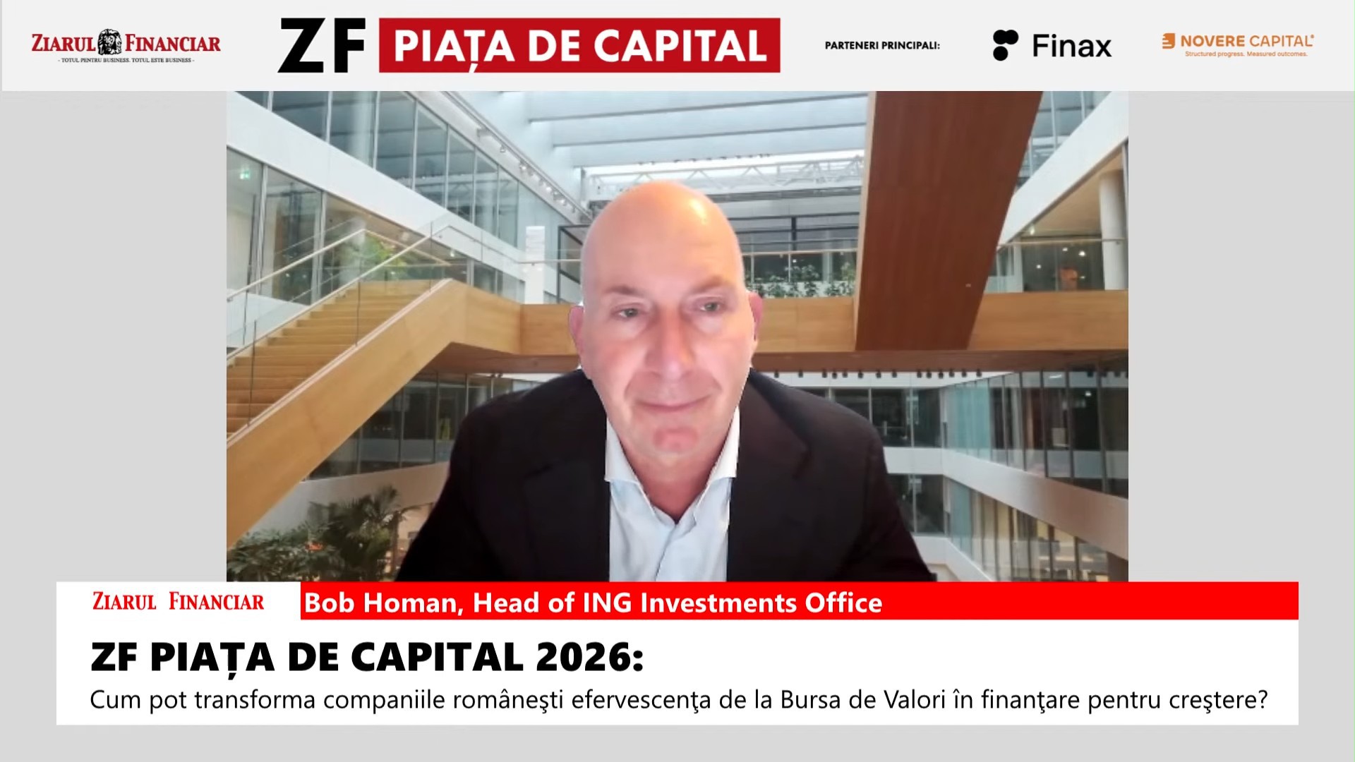 Bob Homan: Piața de capital din România prezintă o volatilitate mai ridicată față de indicii globali