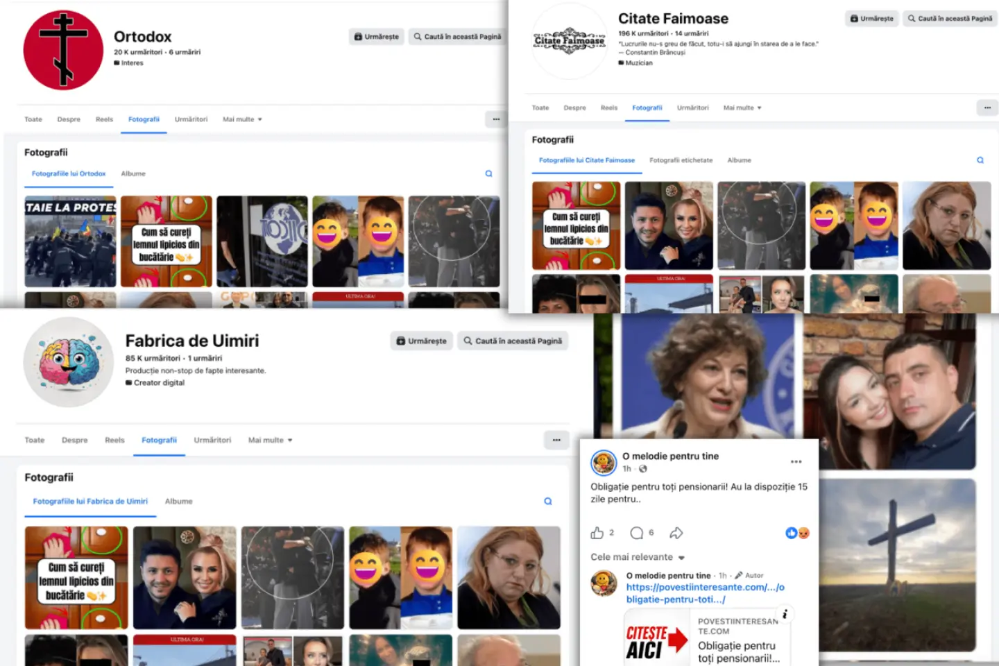 O rețea de pagini de Facebook direcționează utilizatorii către un site de știri care vinde date către Rusia